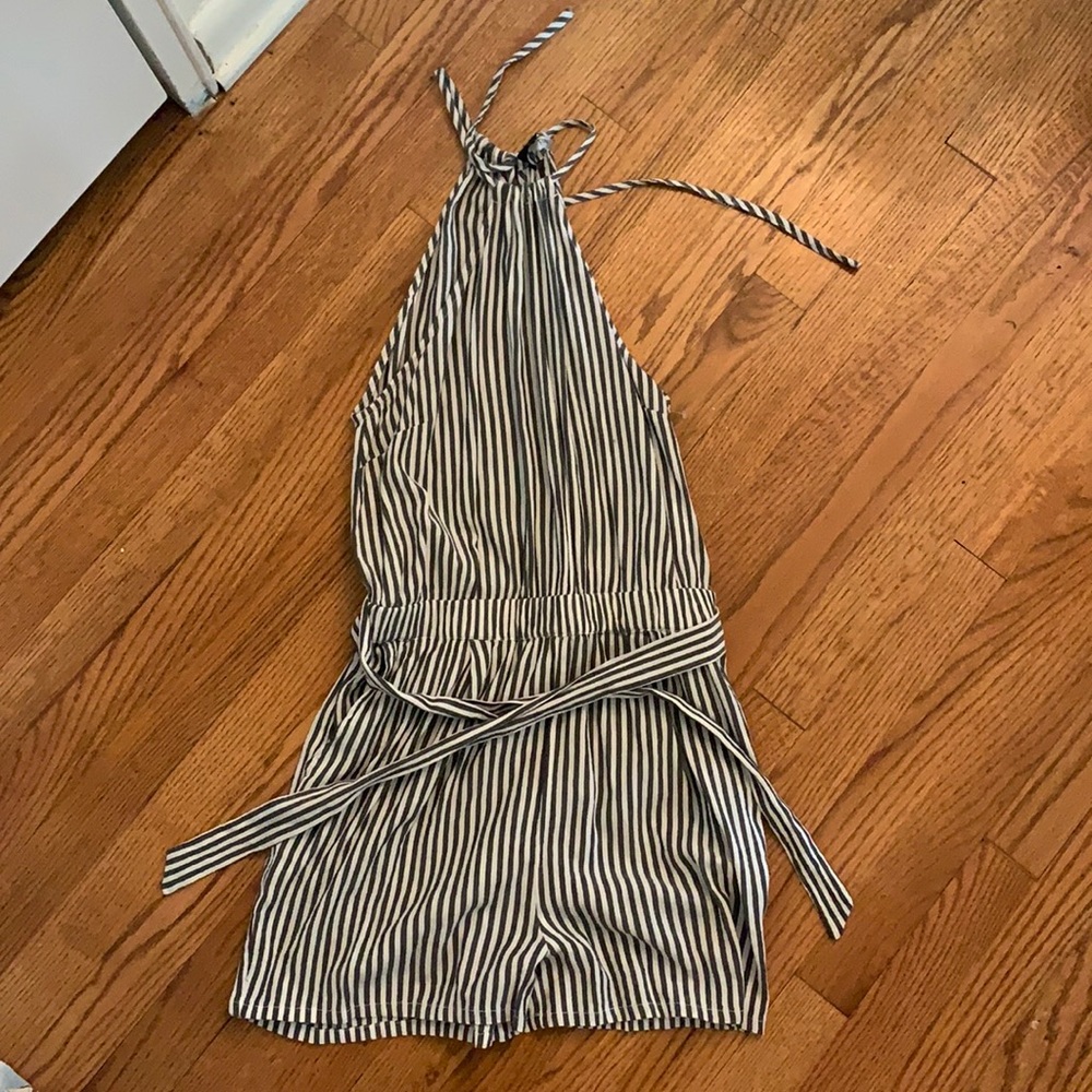 Striped blue/white romper